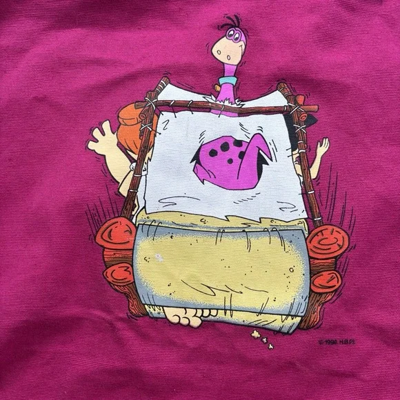 Vintage 1994 THE FLINTSTONES Hand Bag Purse Tote Medium Rare - VG - Picture 4 of 11